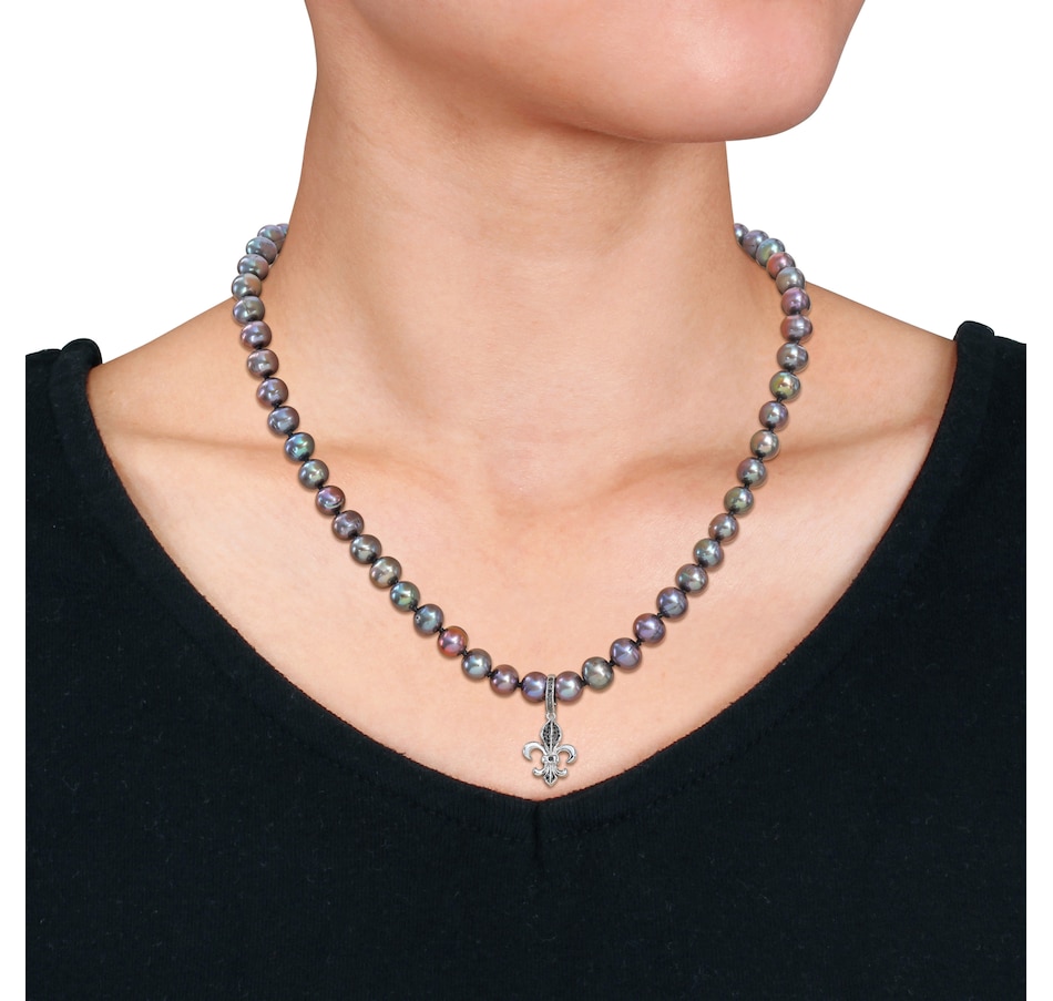 Image 746770_ALTMORE5.jpg, Product 746-770 / Price $279.99, Amour Pearls Sterling Silver Cultured Black FreshWater Pearl Pendant Necklace from Amour Pearls on TSC.ca's Jewellery department