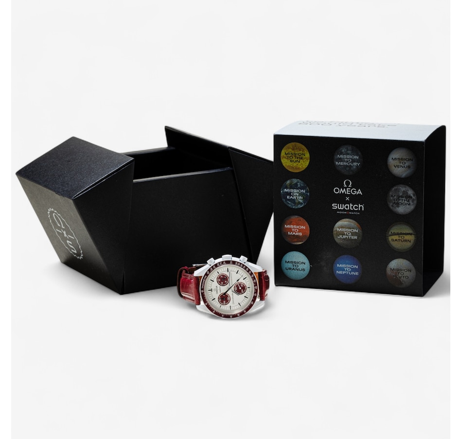 Image 746775_ALTMORE8.jpg, Product 746-775 / Price $295.00, Estate Originals SWATCH/OMEGA SPEEDMASTER MOONSWATCH MISSION TO PLUTO Swiss Made Watch from Estate Originals on TSC.ca's Jewellery department