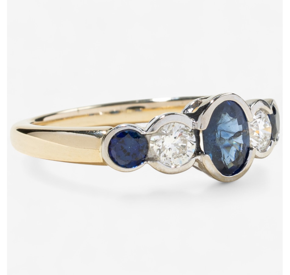 Image 746782_ALTMORE1.jpg, Product 746-782 / Price $1,695.00, Estate Originals 14K Yellow and White Gold 5-Across Sapphire and Diamond Ring from Estate Originals on TSC.ca's Jewellery department