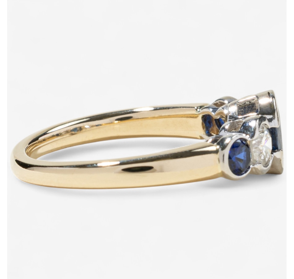 Image 746782_ALTMORE2.jpg, Product 746-782 / Price $1,695.00, Estate Originals 14K Yellow and White Gold 5-Across Sapphire and Diamond Ring from Estate Originals on TSC.ca's Jewellery department