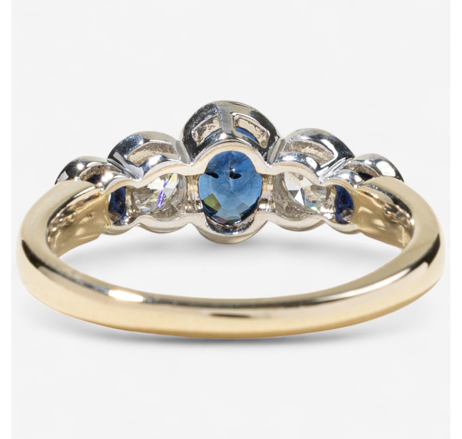 Image 746782_ALTMORE3.jpg, Product 746-782 / Price $1,695.00, Estate Originals 14K Yellow and White Gold 5-Across Sapphire and Diamond Ring from Estate Originals on TSC.ca's Jewellery department