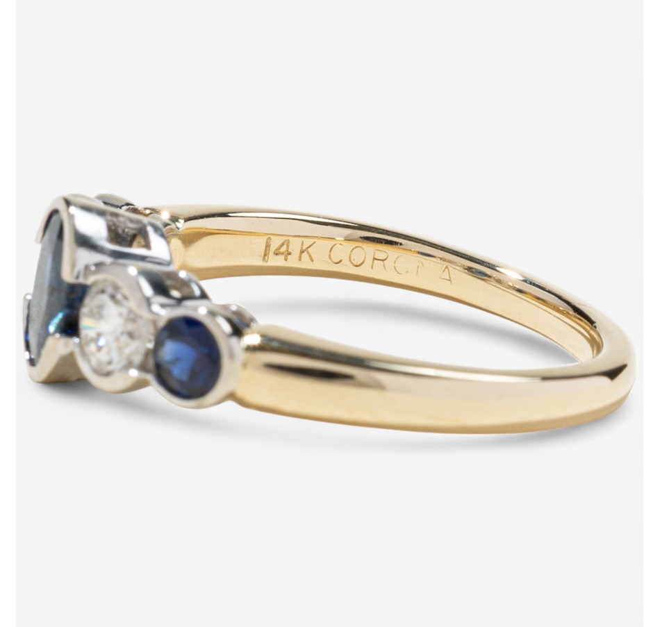 Image 746782_ALTMORE4.jpg, Product 746-782 / Price $1,695.00, Estate Originals 14K Yellow and White Gold 5-Across Sapphire and Diamond Ring from Estate Originals on TSC.ca's Jewellery department