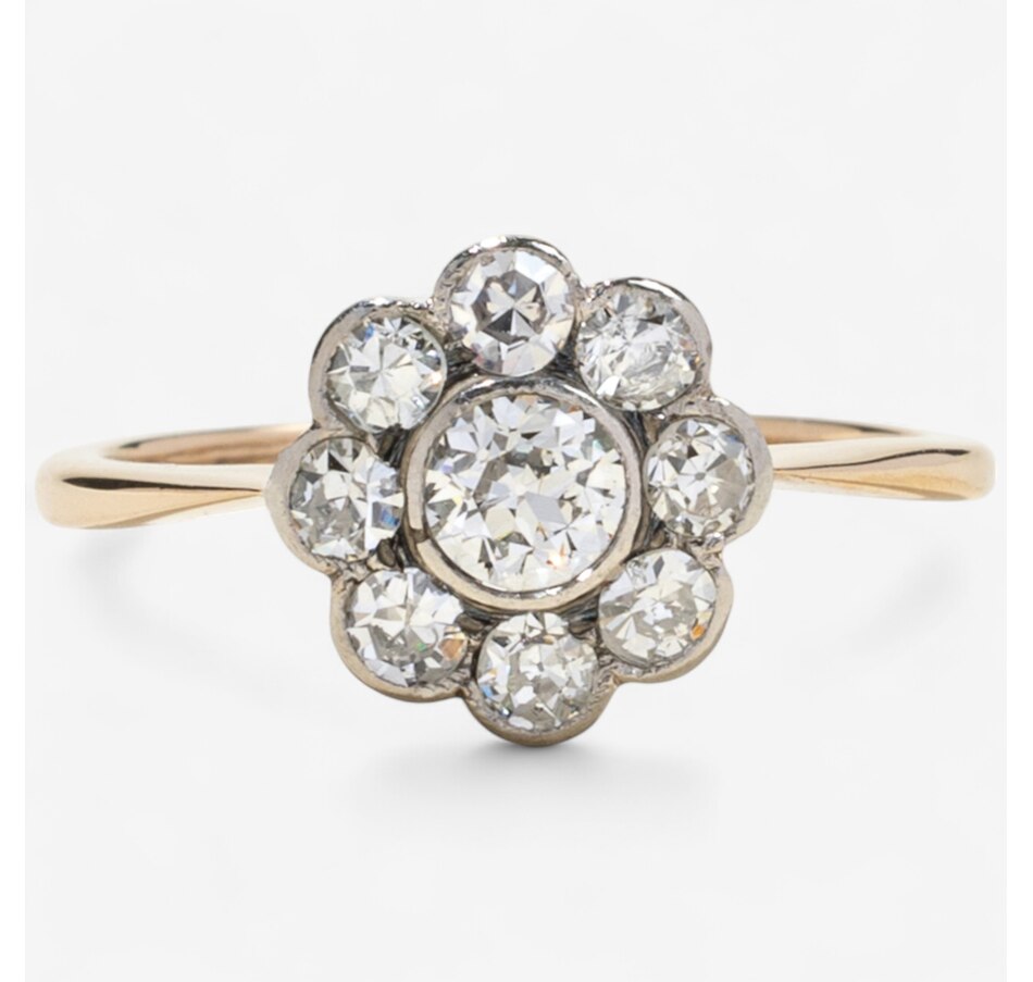 Image 746788.jpg, Product 746-788 / Price $1,395.00, Estate Originals 18K Yellow and White Gold Old European Cut Diamond Cluster Ring from Estate Originals on TSC.ca's Jewellery department
