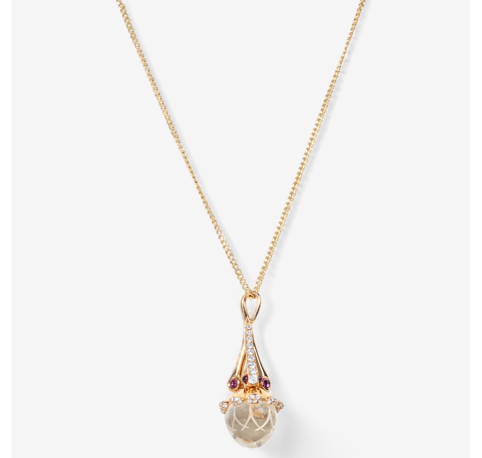 Image 746790_ALTMORE2.jpg, Product 746-790 / Price $2,995.00, Estate Originals 18K Rose Gold Engraved Rock Crystal Pendant with Ruby and Diamond Accents from Estate Originals on TSC.ca's Jewellery department