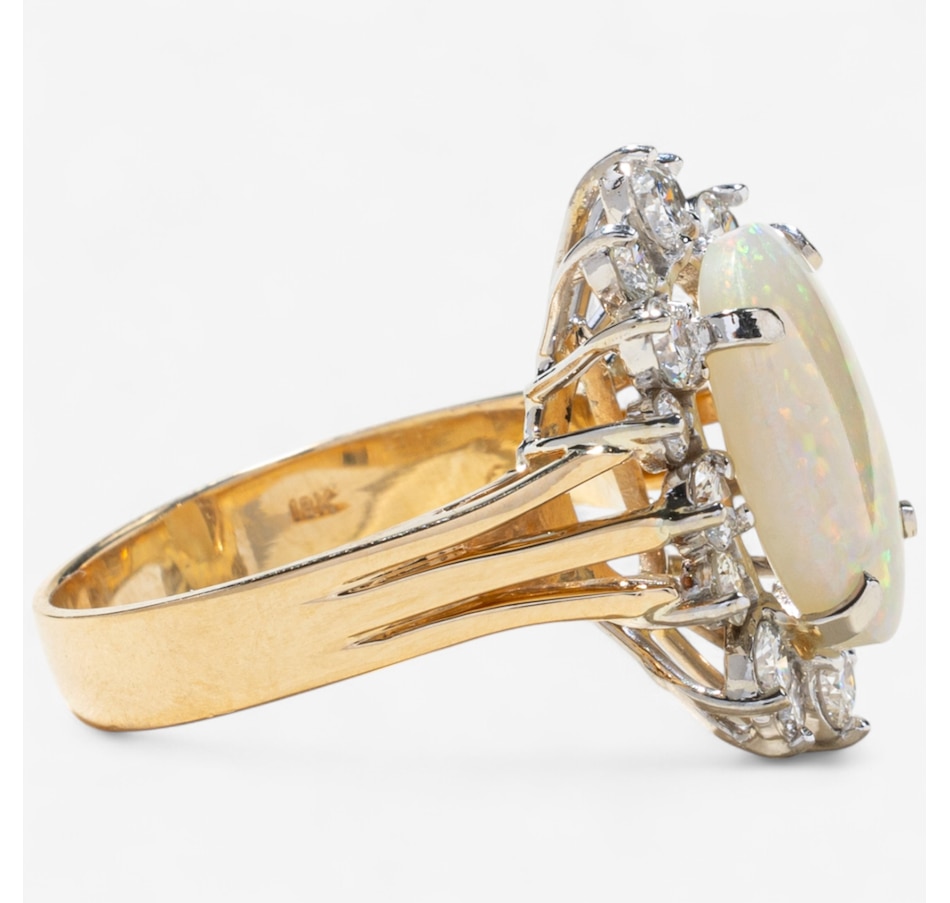 Image 746801_ALTMORE2.jpg, Product 746-801 / Price $5,495.00, Estate Originals 18K Yellow and White Gold 3.25 Carat Opal and Diamond Cluster Ring from Estate Originals on TSC.ca's Jewellery department