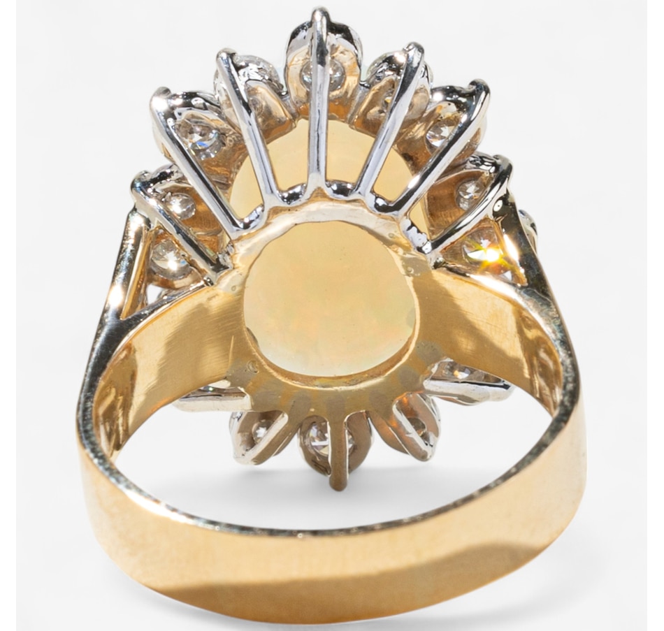 Image 746801_ALTMORE3.jpg, Product 746-801 / Price $5,495.00, Estate Originals 18K Yellow and White Gold 3.25 Carat Opal and Diamond Cluster Ring from Estate Originals on TSC.ca's Jewellery department