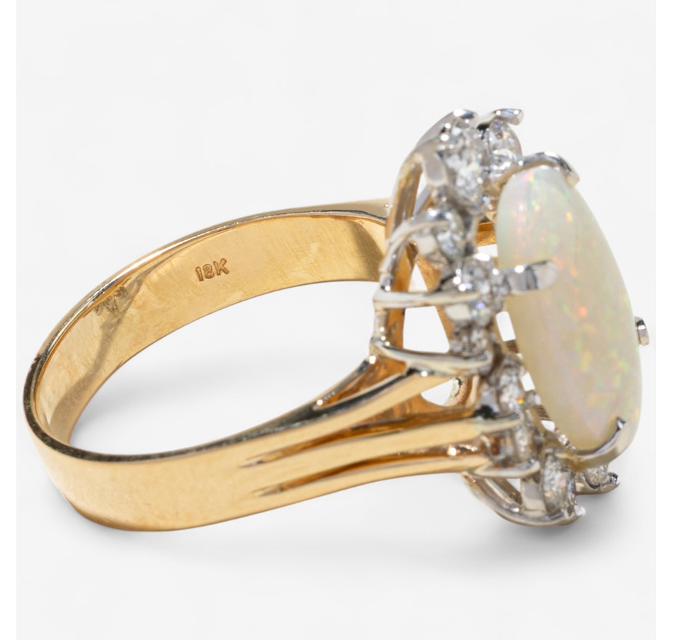 Image 746801_ALTMORE4.jpg, Product 746-801 / Price $5,495.00, Estate Originals 18K Yellow and White Gold 3.25 Carat Opal and Diamond Cluster Ring from Estate Originals on TSC.ca's Jewellery department