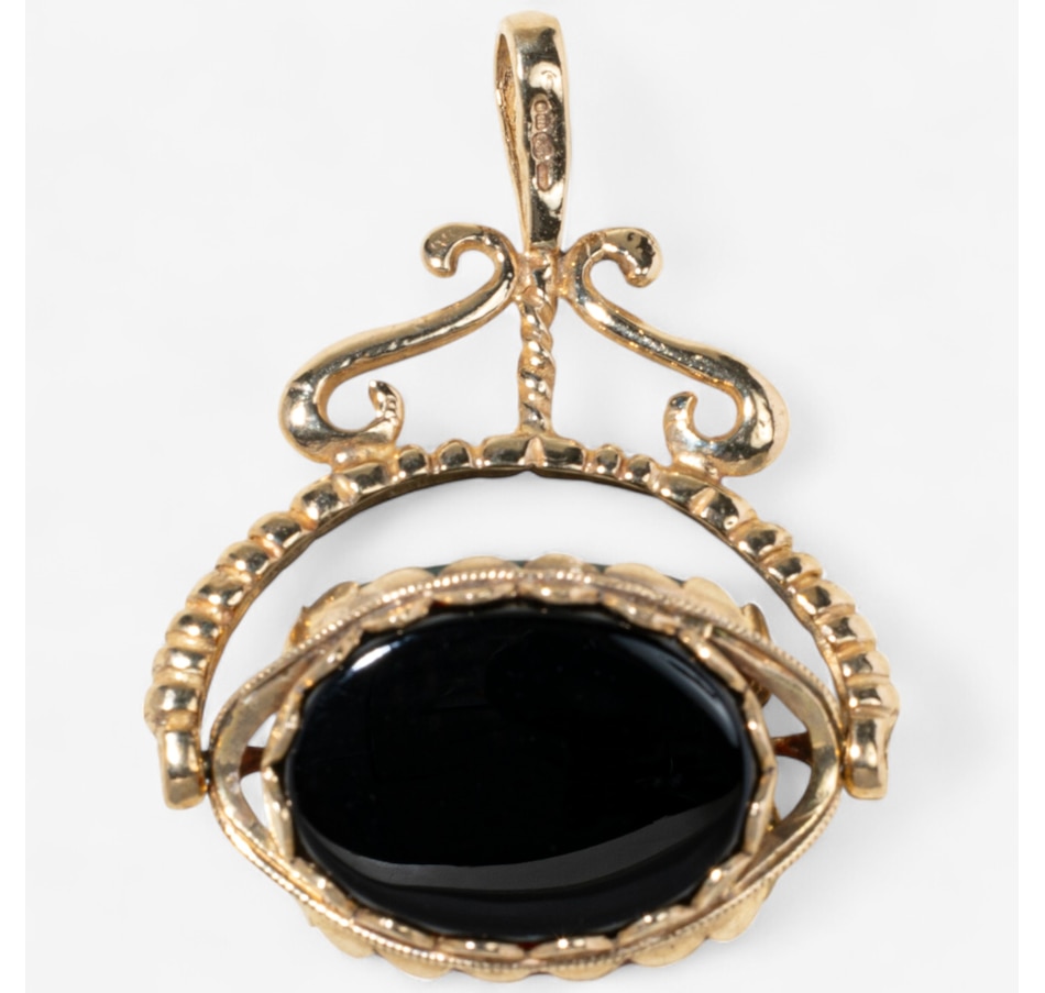 Image 746807_ALTMORE1.jpg, Product 746-807 / Price $1,995.00, Estate Originals Antique 9K Gold Spinner Fob with Carnelian, Onyx, and Bloodstone from Estate Originals on TSC.ca's Jewellery department