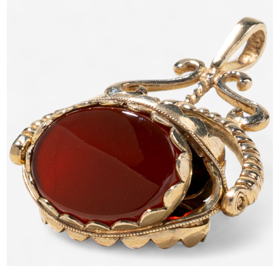 Image 746807_ALTMORE3.jpg, Product 746-807 / Price $1,995.00, Estate Originals Antique 9K Gold Spinner Fob with Carnelian, Onyx, and Bloodstone from Estate Originals on TSC.ca's Jewellery department