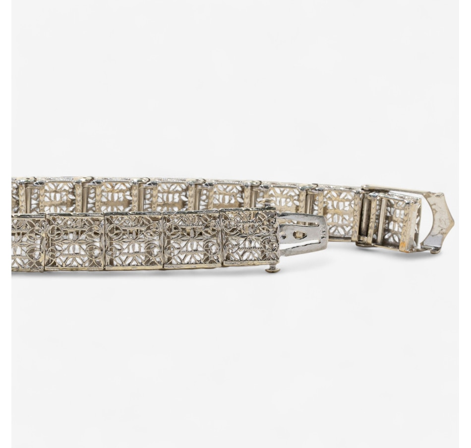 Image 746810_ALTMORE4.jpg, Product 746-810 / Price $4,495.00, Estate Originals 14K White Gold 7.25" Old European-Cut Diamond Filigree Bracelet from Estate Originals on TSC.ca's Jewellery department