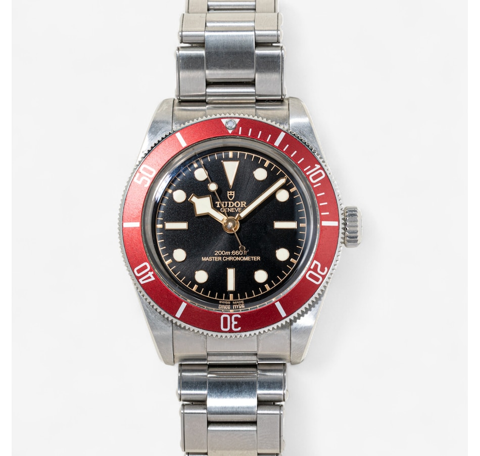 Image 746814.jpg, Product 746-814 / Price $5,595.00, Estate Originals Stainless steel TUDOR BLACK BAY Swiss Made Wristwatch with Burgundy Bezel from Estate Originals on TSC.ca's Jewellery department
