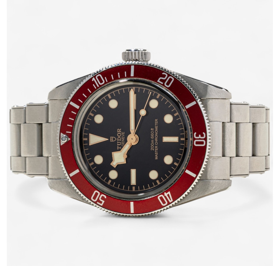 Image 746814_ALTMORE1.jpg, Product 746-814 / Price $5,595.00, Estate Originals Stainless steel TUDOR BLACK BAY Swiss Made Wristwatch with Burgundy Bezel from Estate Originals on TSC.ca's Jewellery department