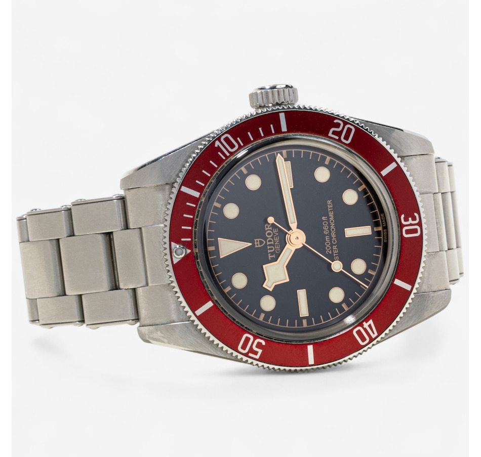 Image 746814_ALTMORE2.jpg, Product 746-814 / Price $5,595.00, Estate Originals Stainless steel TUDOR BLACK BAY Swiss Made Wristwatch with Burgundy Bezel from Estate Originals on TSC.ca's Jewellery department