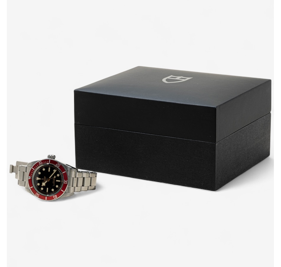 Image 746814_ALTMORE6.jpg, Product 746-814 / Price $5,595.00, Estate Originals Stainless steel TUDOR BLACK BAY Swiss Made Wristwatch with Burgundy Bezel from Estate Originals on TSC.ca's Jewellery department