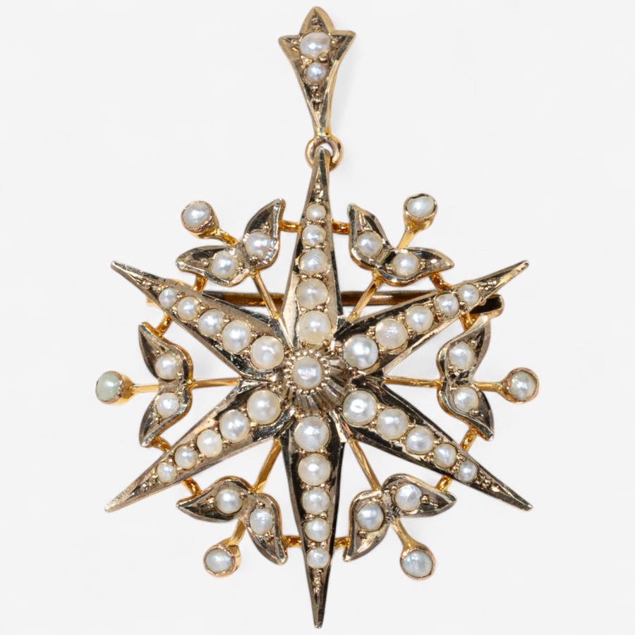Image 746911.jpg, Product 746-911 / Price $1,295.00, Estate Originals 9K Yellow Gold Starburst Motif Brooch and Pendant from Estate Originals on TSC.ca's Jewellery department
