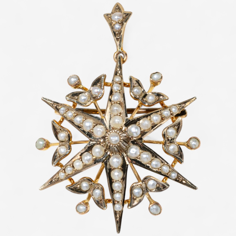 Image 746911_ALTMORE1.jpg, Product 746-911 / Price $1,295.00, Estate Originals 9K Yellow Gold Starburst Motif Brooch and Pendant from Estate Originals on TSC.ca's Jewellery department