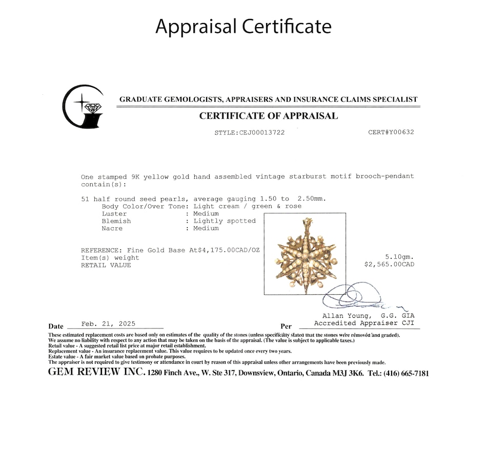 Image 746911_ALTMORE3.jpg, Product 746-911 / Price $1,295.00, Estate Originals 9K Yellow Gold Starburst Motif Brooch and Pendant from Estate Originals on TSC.ca's Jewellery department