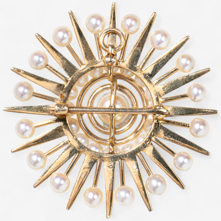Image 746922_ALTMORE1.jpg, Product 746-922 / Price $2,695.00, Estate Originals 14K Yellow Gold Cultured Pearl Starburst Motif Brooch/Pendant from Estate Originals on TSC.ca's Jewellery department