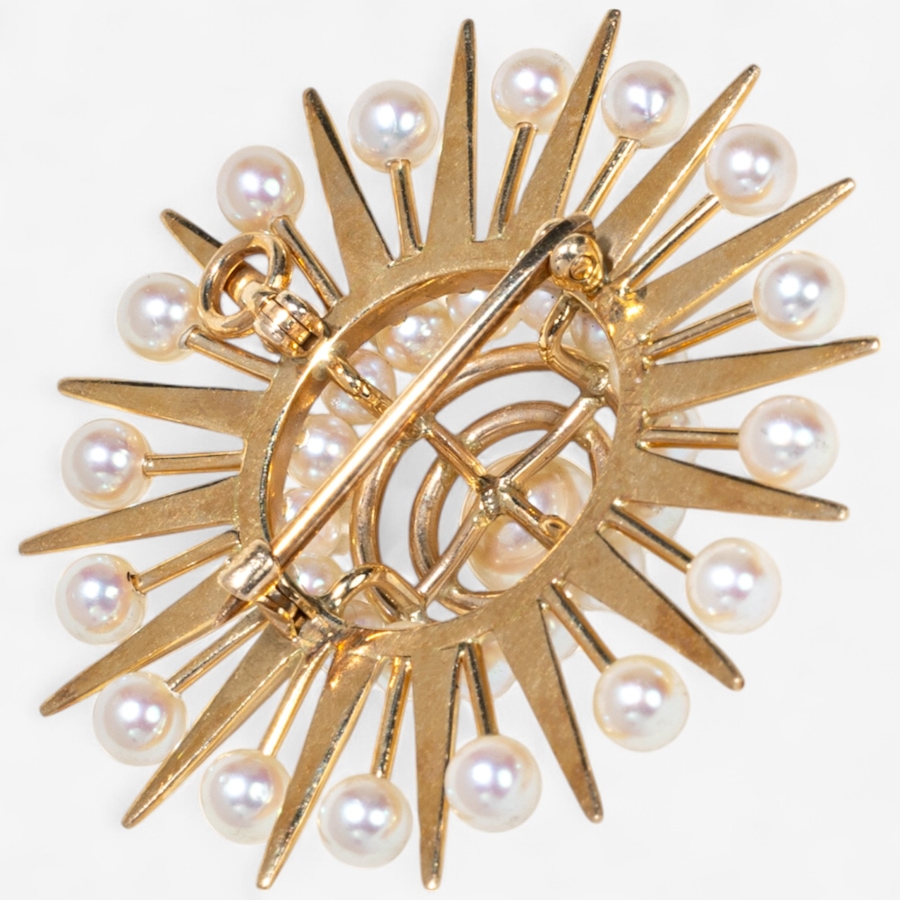 Image 746922_ALTMORE2.jpg, Product 746-922 / Price $2,695.00, Estate Originals 14K Yellow Gold Cultured Pearl Starburst Motif Brooch/Pendant from Estate Originals on TSC.ca's Jewellery department