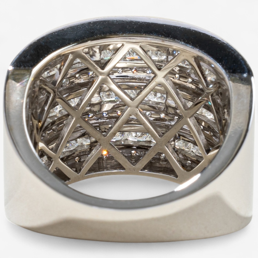 Image 746928_ALTMORE3.jpg, Product 746-928 / Price $6,295.00, Estate Originals 14K Custom Made White Gold 7 Row Princess and Round Brilliant Cut Diamond Ring from Estate Originals on TSC.ca's Jewellery department