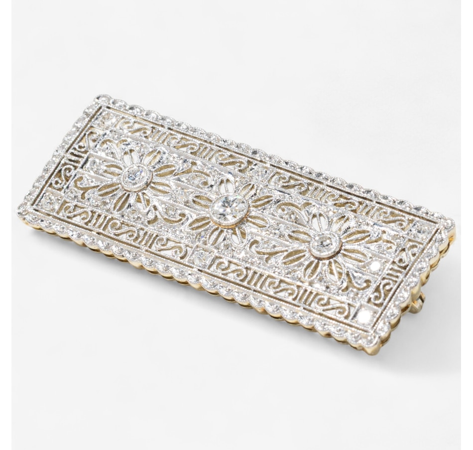 Image 746938_ALTMORE2.jpg, Product 746-938 / Price $2,988.00, Estate Originals 18K White Gold Old European Cut Diamond Brooch from Estate Originals on TSC.ca's Jewellery department