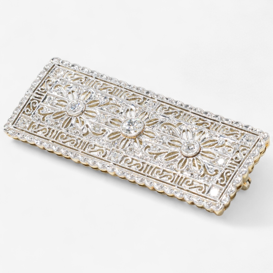 Image 746938_ALTMORE2.jpg, Product 746-938 / Price $3,295.00, Estate Originals 18K White Gold Old European Cut Diamond Brooch from Estate Originals on TSC.ca's Jewellery department