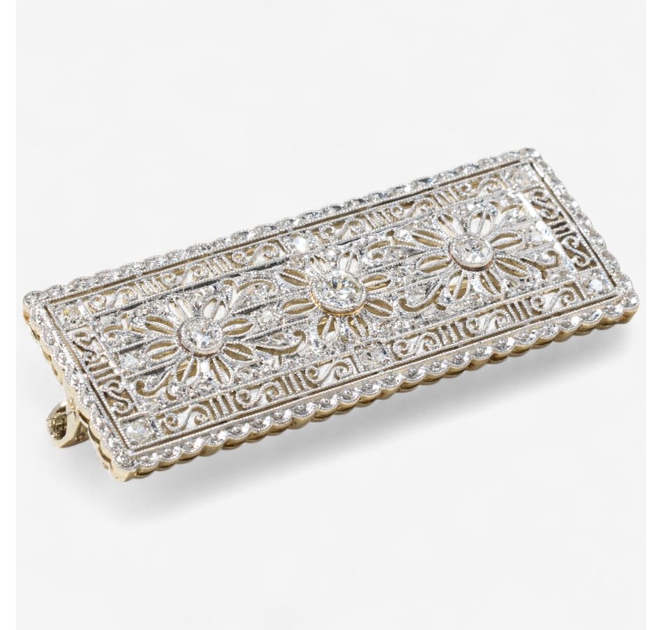 Image 746938_ALTMORE3.jpg, Product 746-938 / Price $2,988.00, Estate Originals 18K White Gold Old European Cut Diamond Brooch from Estate Originals on TSC.ca's Jewellery department