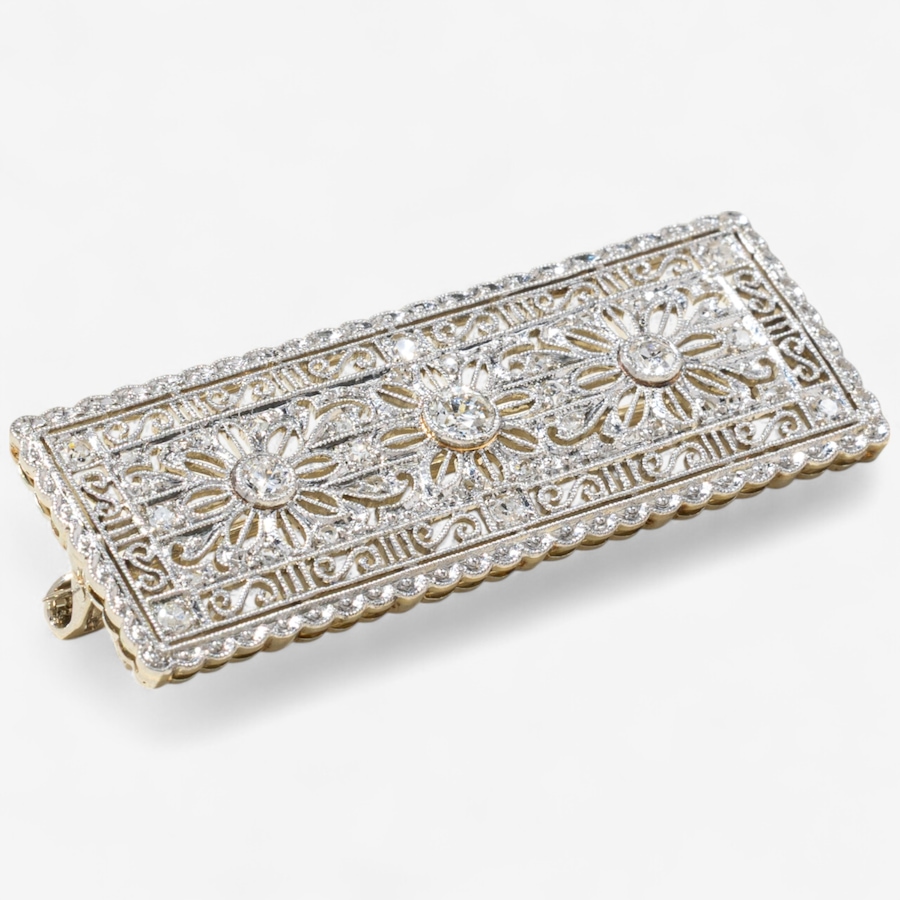 Image 746938_ALTMORE3.jpg, Product 746-938 / Price $3,295.00, Estate Originals 18K White Gold Old European Cut Diamond Brooch from Estate Originals on TSC.ca's Jewellery department