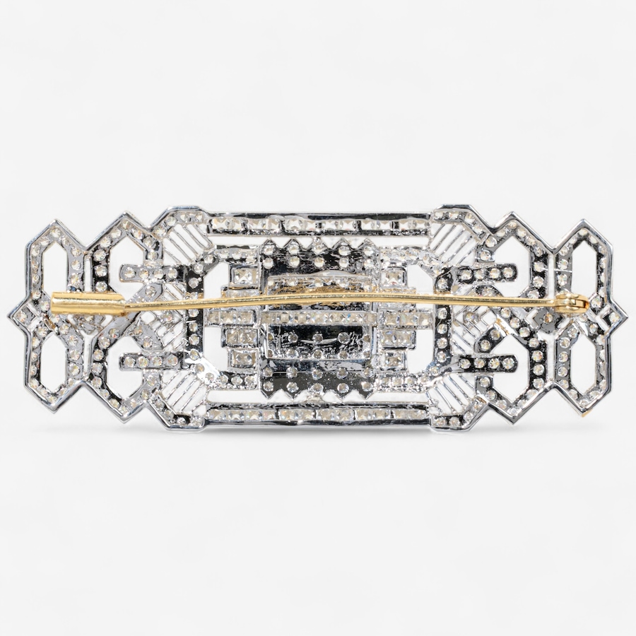 Image 746947_ALTMORE1.jpg, Product 746-947 / Price $4,295.00, Estate Originals 18K White and Yellow Gold Art Deco Inspired Brooch, Set with Cubic Zirconia from Estate Originals on TSC.ca's Jewellery department