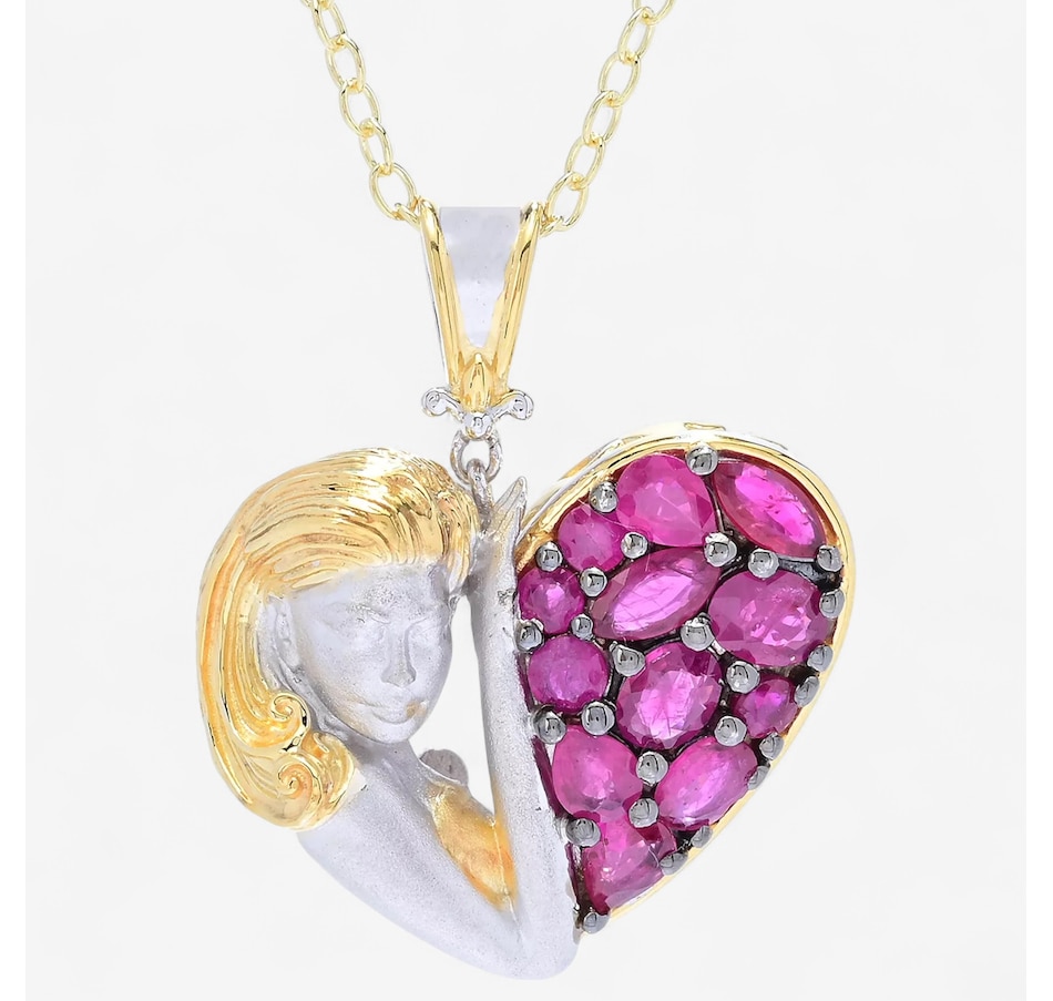 Image 746994.jpg, Product 746-994 / Price $399.99, Gems en Vogue Palladium Silver Ruby Lady Heart Pendant with Chain from Gems En Vogue on TSC.ca's Jewellery department