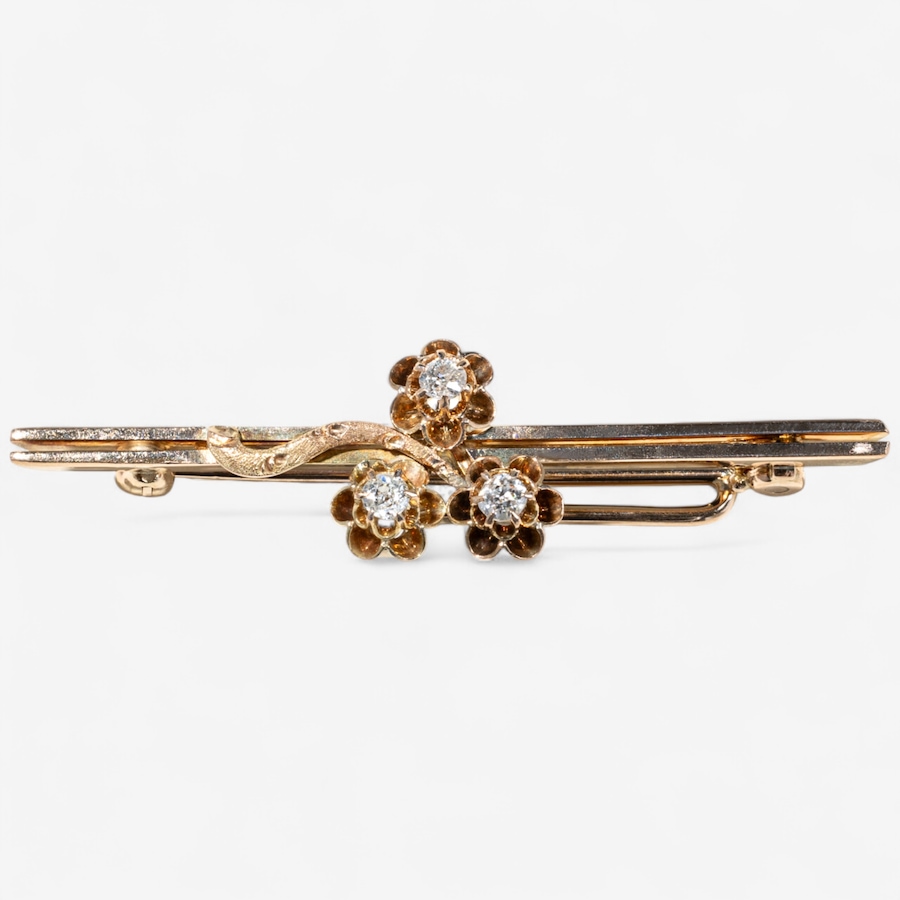 Image 747032.jpg, Product 747-032 / Price $1,795.00, Estate Originals 14K Yellow Gold Old European Cut Diamond Bar Pin from Estate Originals on TSC.ca's Jewellery department