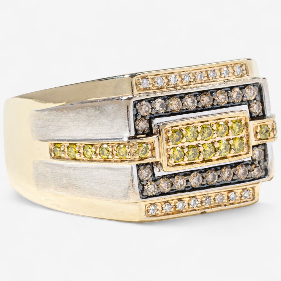 Image 747057_ALTMORE1.jpg, Product 747-057 / Price $2,988.00, Estate Originals Men's 10K Yellow and White Gold Fancy Yellow and White Coloured Diamond Ring from Estate Originals on TSC.ca's Jewellery department