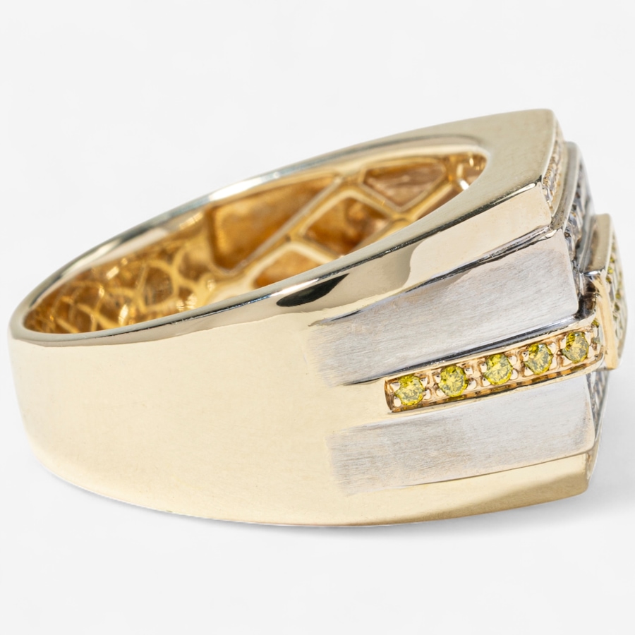 Image 747057_ALTMORE2.jpg, Product 747-057 / Price $2,988.00, Estate Originals Men's 10K Yellow and White Gold Fancy Yellow and White Coloured Diamond Ring from Estate Originals on TSC.ca's Jewellery department