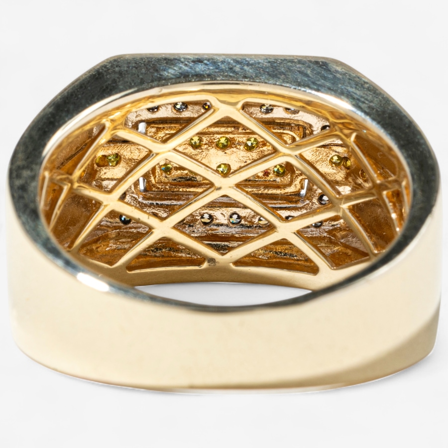 Image 747057_ALTMORE3.jpg, Product 747-057 / Price $2,988.00, Estate Originals Men's 10K Yellow and White Gold Fancy Yellow and White Coloured Diamond Ring from Estate Originals on TSC.ca's Jewellery department