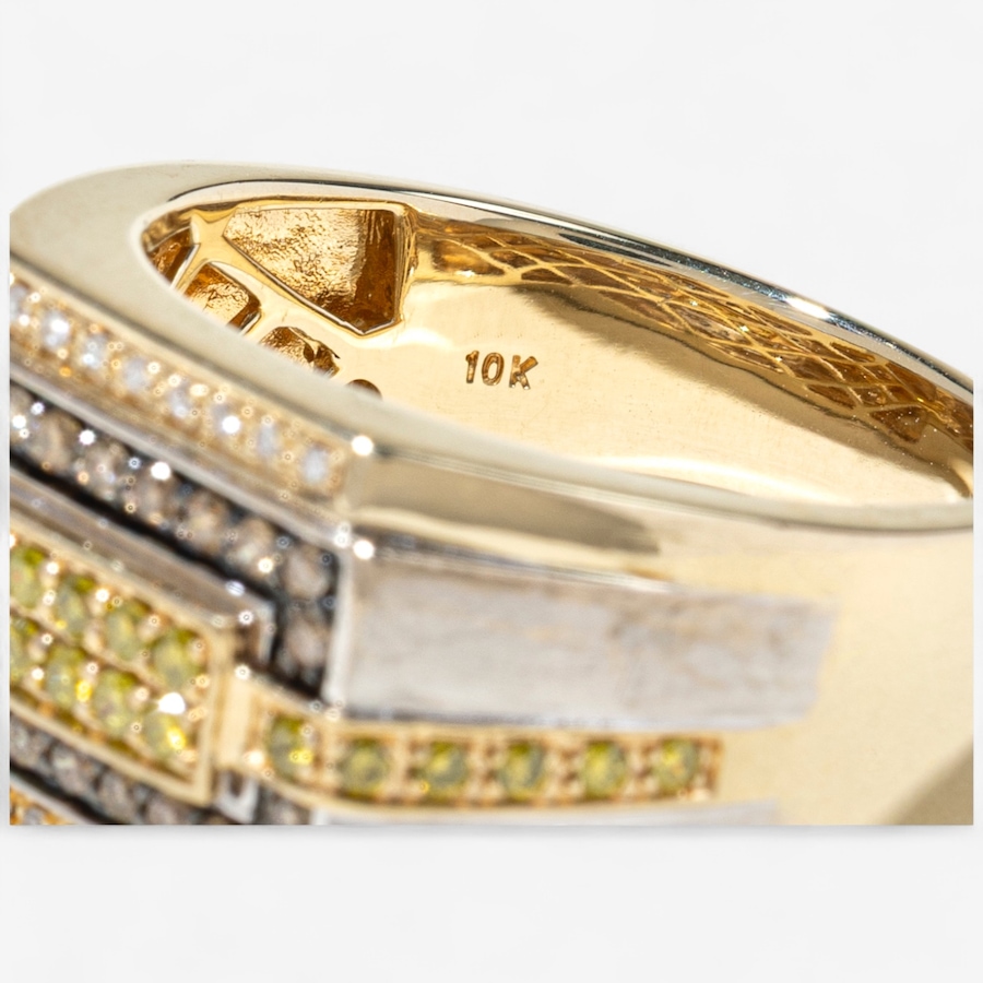 Image 747057_ALTMORE4.jpg, Product 747-057 / Price $2,988.00, Estate Originals Men's 10K Yellow and White Gold Fancy Yellow and White Coloured Diamond Ring from Estate Originals on TSC.ca's Jewellery department