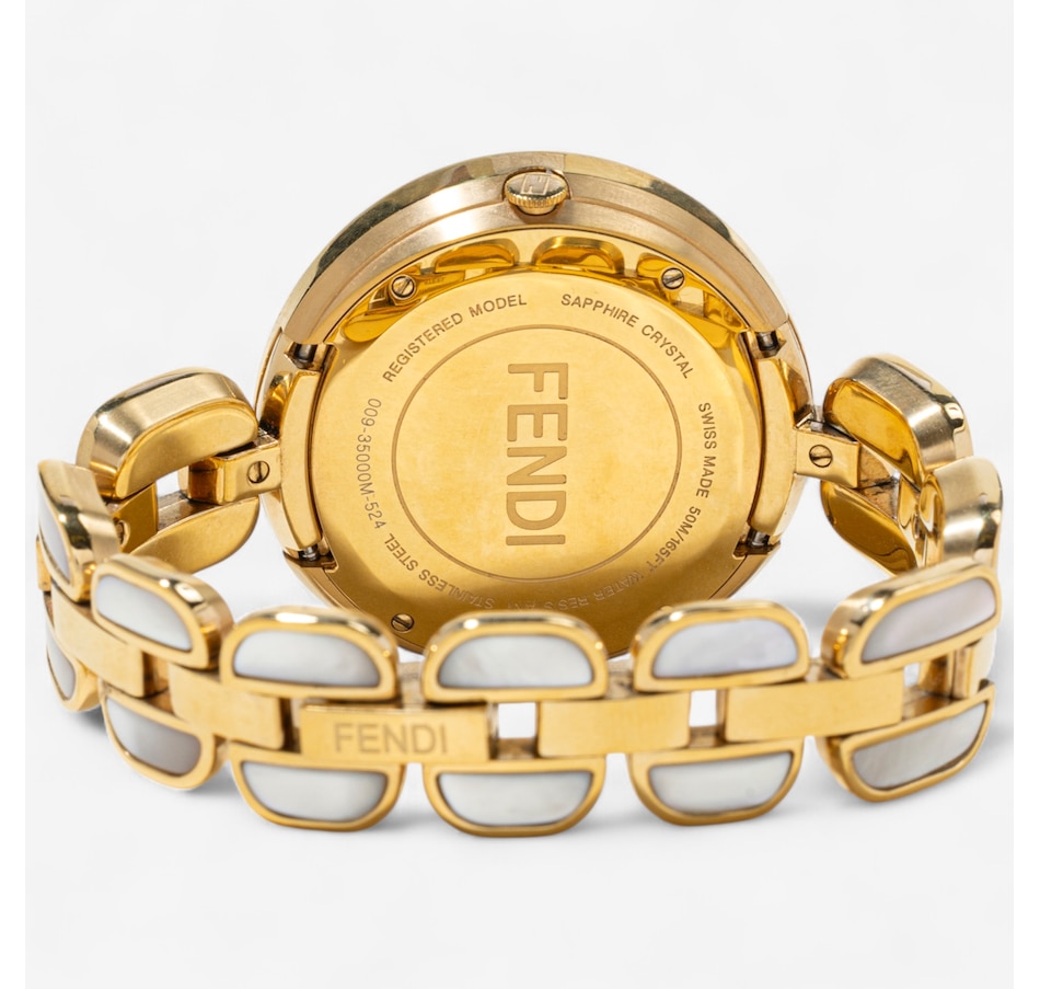 Image 747062_ALTMORE4.jpg, Product 747-062 / Price $1,995.00, Estate Originals Gold-Plated Stainless-Steel Mother-of-Pearl Fendi "My Way" Swiss Made Quartz Watch from Estate Originals on TSC.ca's Jewellery department