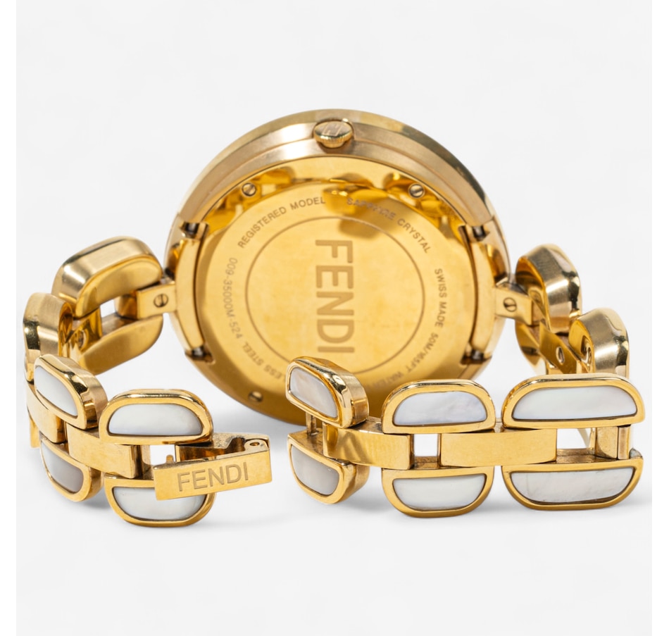 Image 747062_ALTMORE5.jpg, Product 747-062 / Price $1,995.00, Estate Originals Gold-Plated Stainless-Steel Mother-of-Pearl Fendi "My Way" Swiss Made Quartz Watch from Estate Originals on TSC.ca's Jewellery department