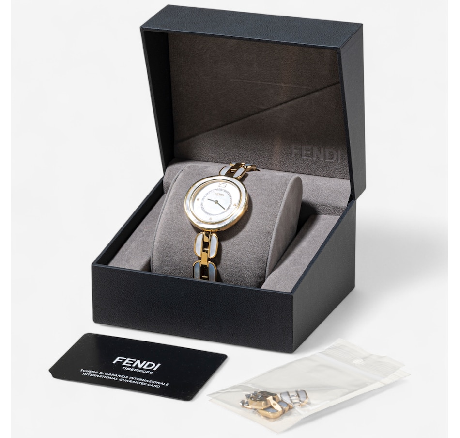 Image 747062_ALTMORE7.jpg, Product 747-062 / Price $1,995.00, Estate Originals Gold-Plated Stainless-Steel Mother-of-Pearl Fendi "My Way" Swiss Made Quartz Watch from Estate Originals on TSC.ca's Jewellery department