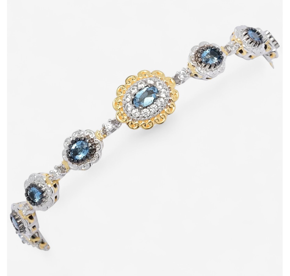 Image 747085.jpg, Product 747-085 / Price $449.99, Gems En Vogue Palladium Silver Aquamarine & White Zircon Bracelet from Gems En Vogue on TSC.ca's Jewellery department