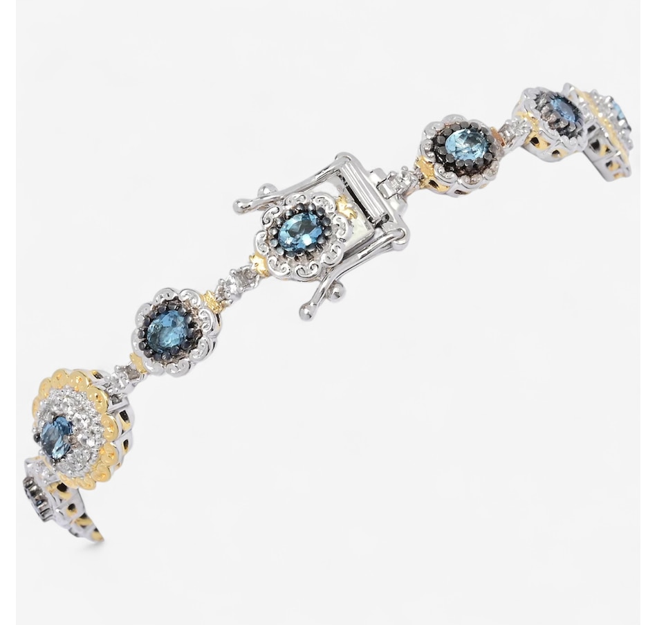 Image 747085_ALTMORE1.jpg, Product 747-085 / Price $449.99, Gems En Vogue Palladium Silver Aquamarine & White Zircon Bracelet from Gems En Vogue on TSC.ca's Jewellery department