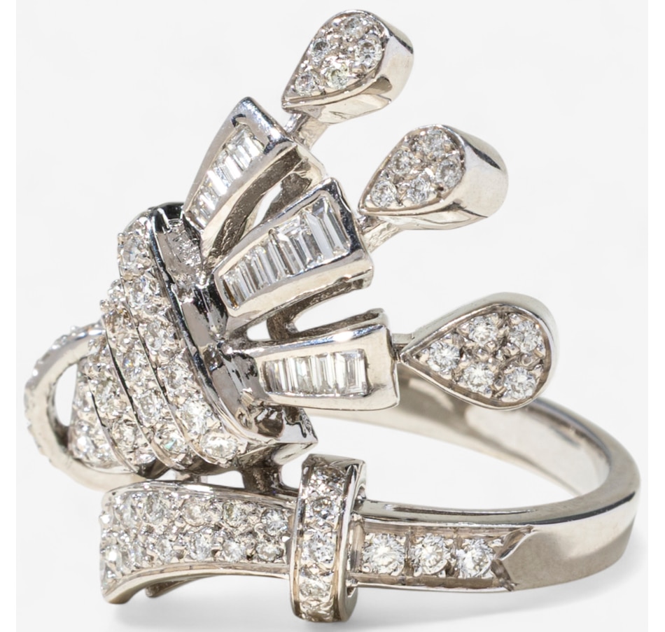Image 747107_ALTMORE4.jpg, Product 747-107 / Price $3,995.00, Estate Originals 14K White Gold Fancy Design Diamond Bypass Ring from Estate Originals on TSC.ca's Jewellery department