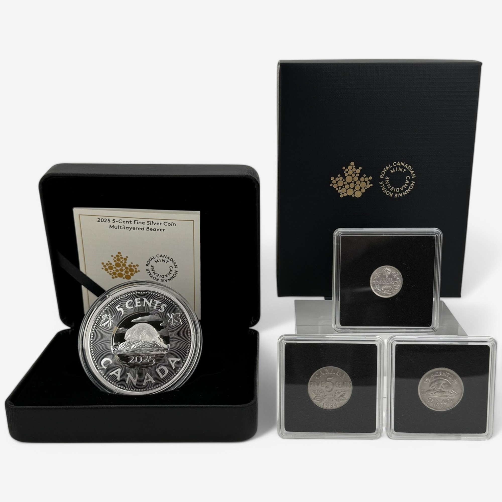 2025 Multilayered Beaver Large-Format Five-Cent Silver Coin plus