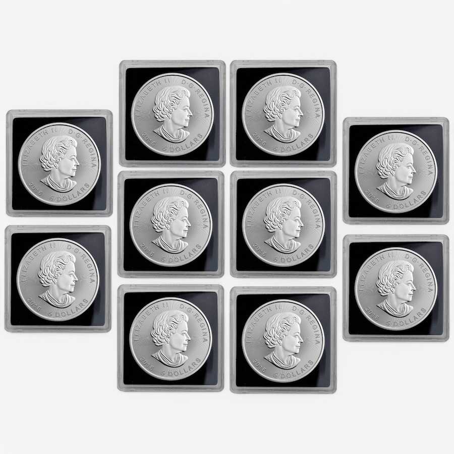 Image 747191_ALTMORE1.jpg, Product 747-191 / Price $795.00, Ten 2016 $5 Superman Shield One-Ounce Fine Silver Coins from Royal Canadian Mint (RCM) on TSC.ca's Coins department