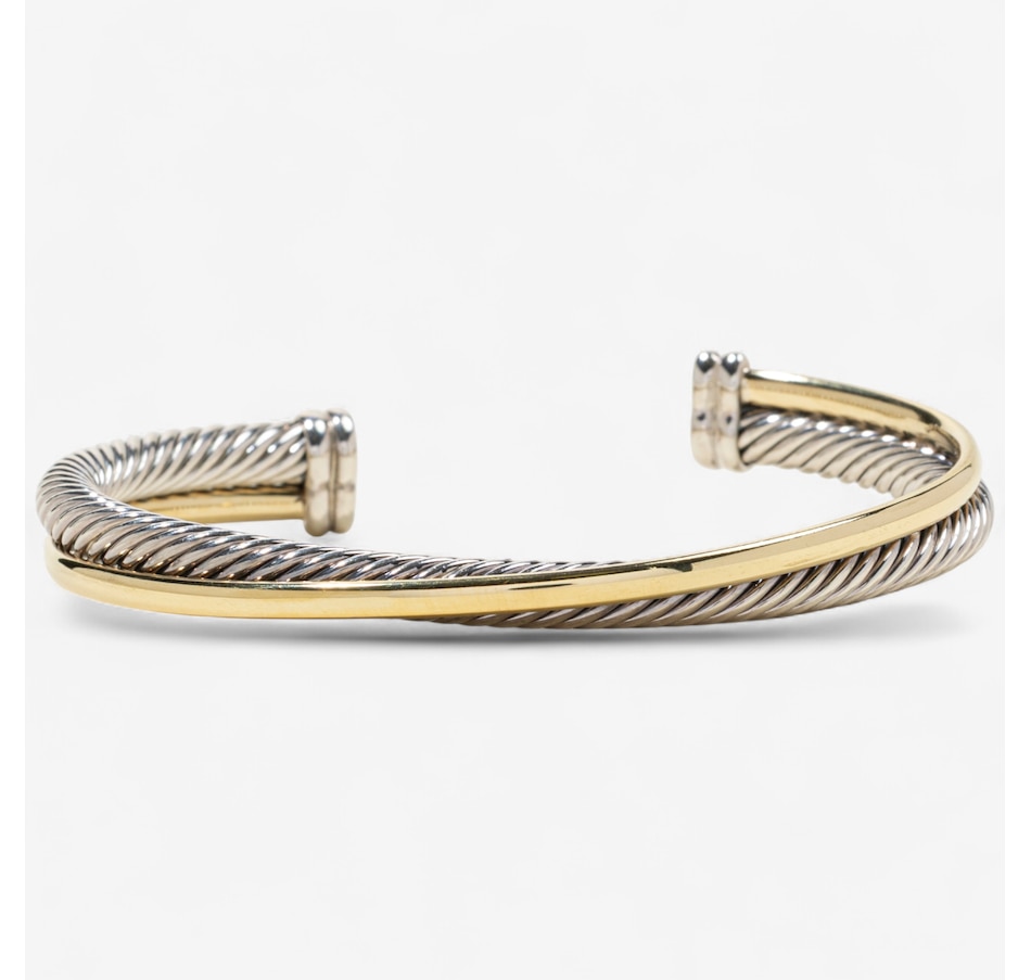 Image 747219.jpg, Product 747-219 / Price $2,195.00, Estate Originals David Yurman 18K Yellow Gold and Sterling Silver Crossover Cuff Bracelet from Estate Originals on TSC.ca's Jewellery department