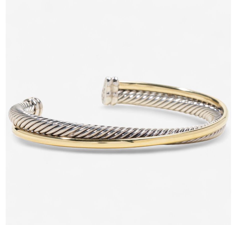 Image 747219_ALTMORE1.jpg, Product 747-219 / Price $2,195.00, Estate Originals David Yurman 18K Yellow Gold and Sterling Silver Crossover Cuff Bracelet from Estate Originals on TSC.ca's Jewellery department