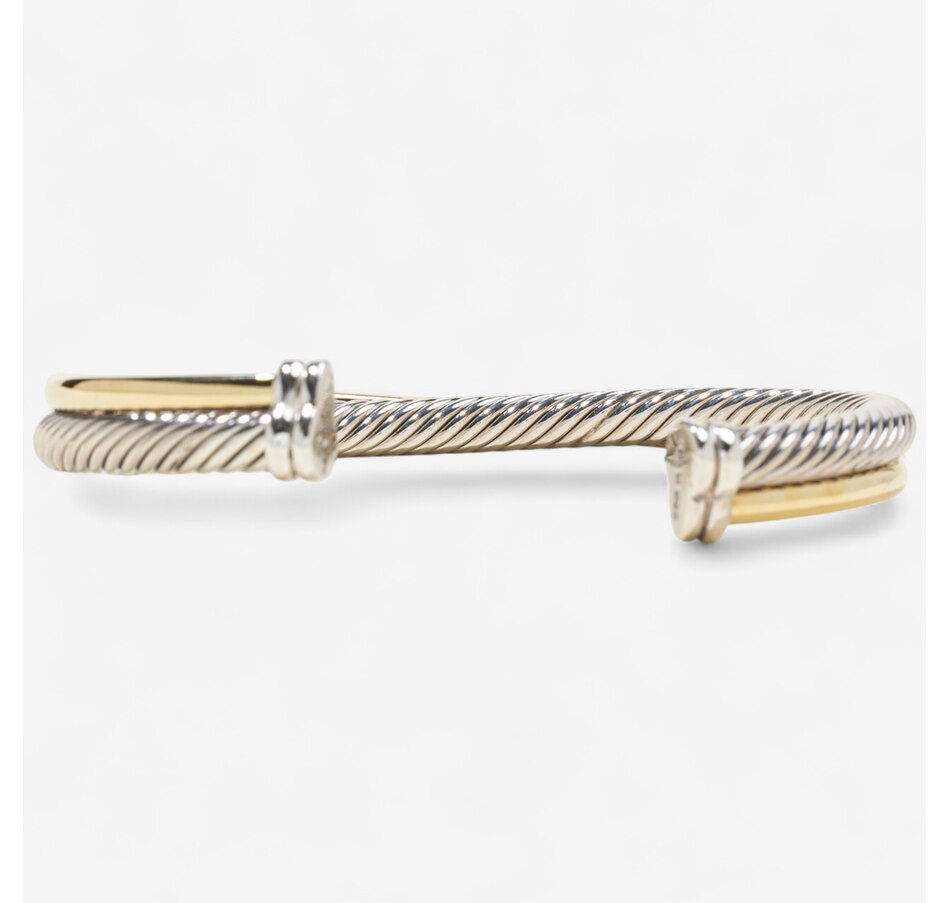 Image 747219_ALTMORE3.jpg, Product 747-219 / Price $2,195.00, Estate Originals David Yurman 18K Yellow Gold and Sterling Silver Crossover Cuff Bracelet from Estate Originals on TSC.ca's Jewellery department