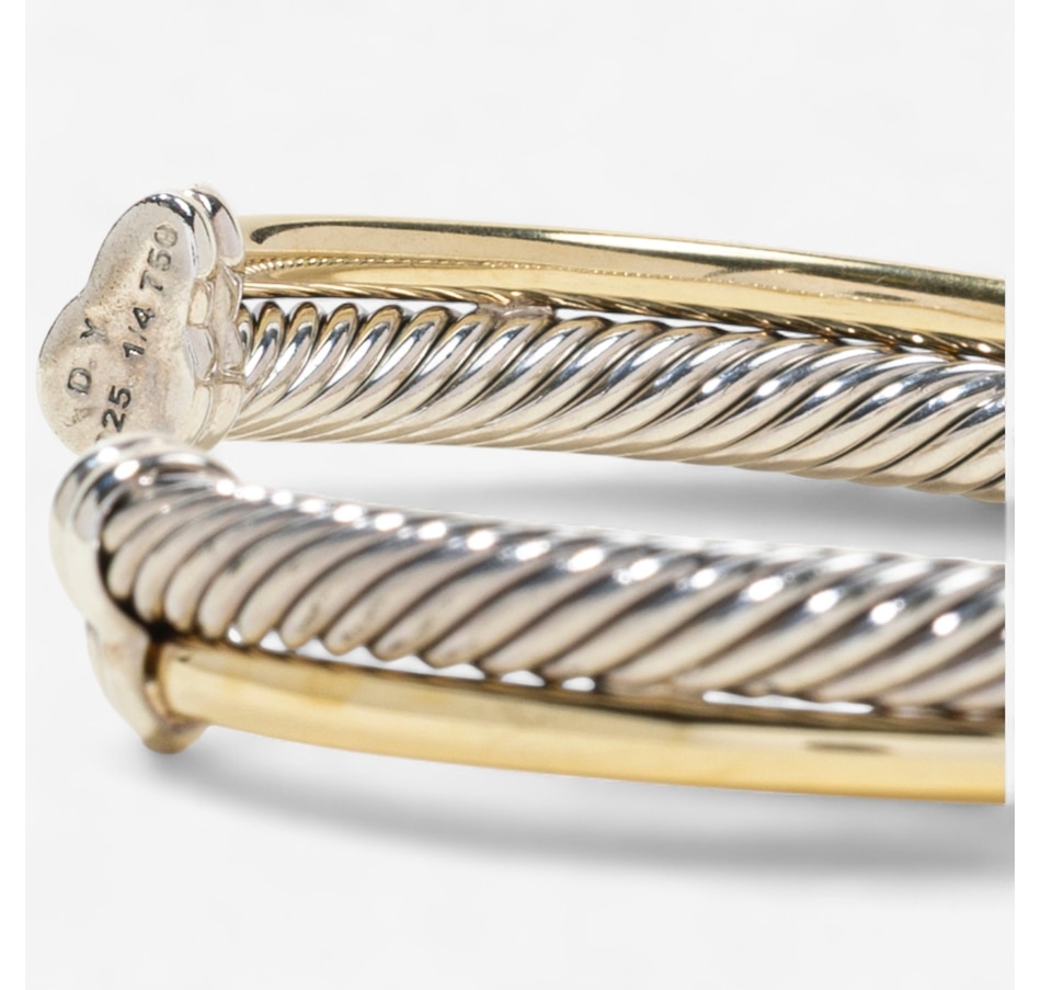 Image 747219_ALTMORE4.jpg, Product 747-219 / Price $2,195.00, Estate Originals David Yurman 18K Yellow Gold and Sterling Silver Crossover Cuff Bracelet from Estate Originals on TSC.ca's Jewellery department