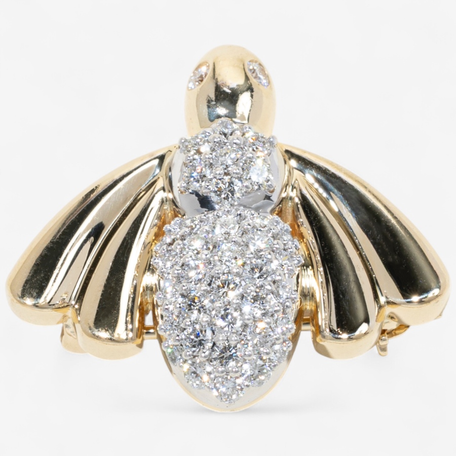 Image 747222.jpg, Product 747-222 / Price $2,995.00, Estate Originals 14K Yellow and White Gold Diamond-set Bee Brooch from Estate Originals on TSC.ca's Jewellery department