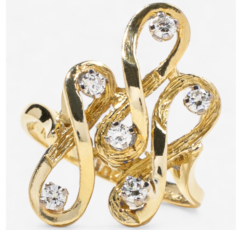 Image 747245.jpg, Product 747-245 / Price $2,695.00, Estate Originals 18K Yellow and White Gold Infinity Design Swirl Diamond Ring from Estate Originals on TSC.ca's Jewellery department