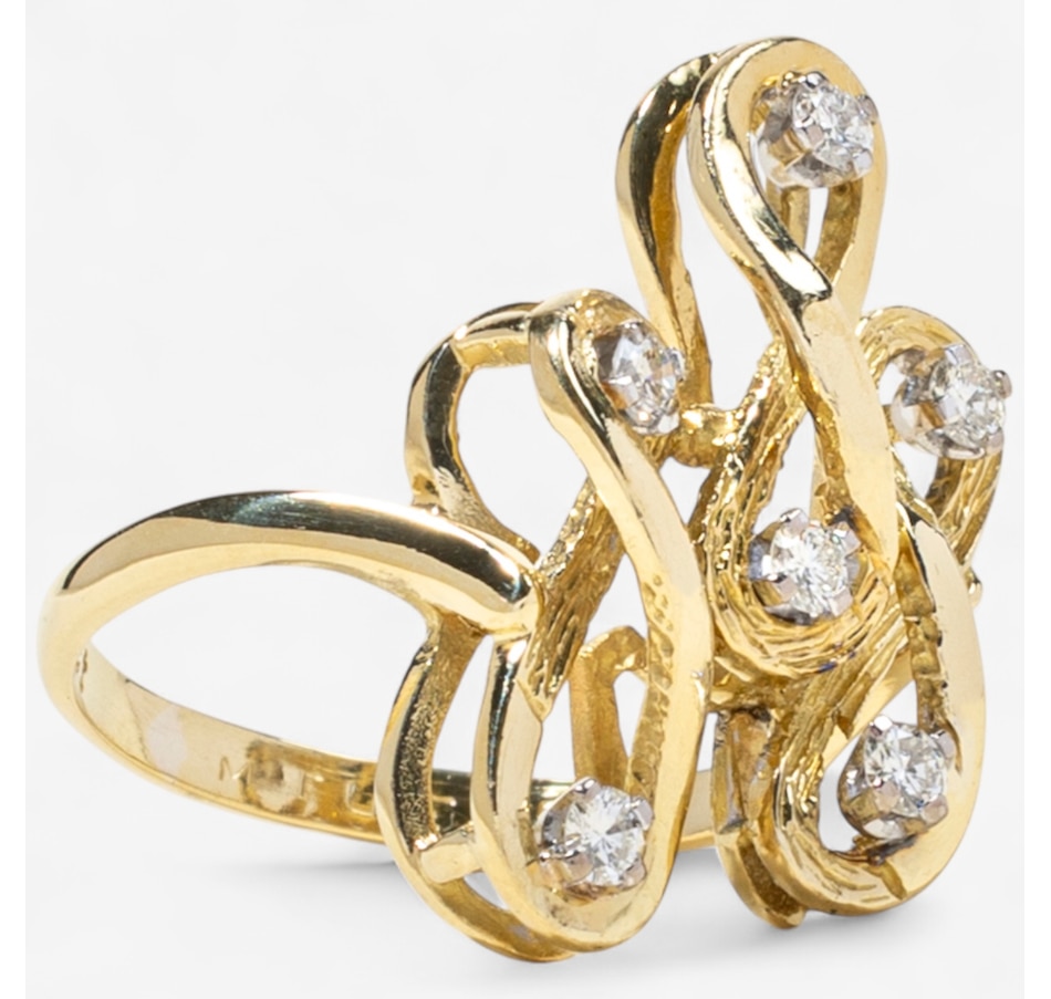Image 747245_ALTMORE1.jpg, Product 747-245 / Price $2,695.00, Estate Originals 18K Yellow and White Gold Infinity Design Swirl Diamond Ring from Estate Originals on TSC.ca's Jewellery department